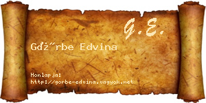 Görbe Edvina névjegykártya